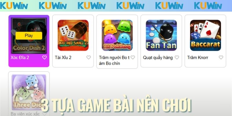 Giới thiệu 3 tựa game bài nên chơi