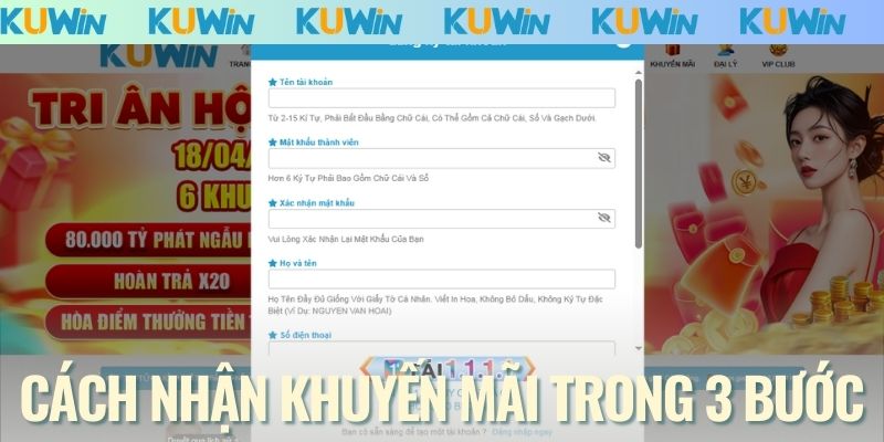 Cách nhận khuyến mãi trong 3 bước