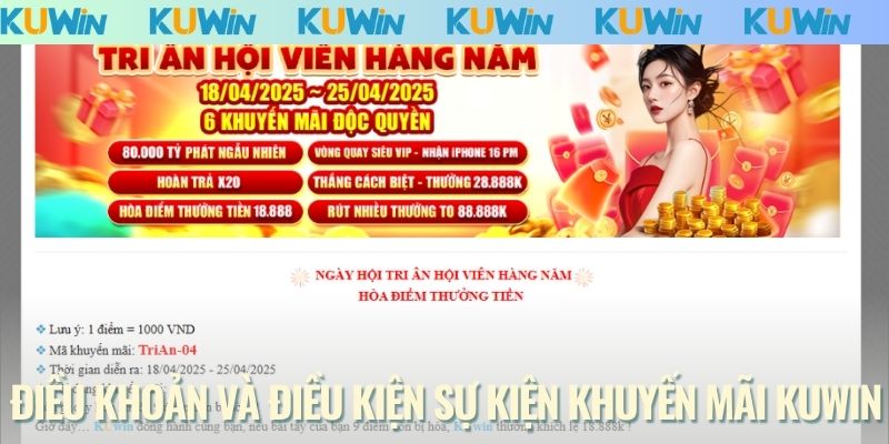 Điều khoản và điều kiện sự kiện khuyến mãi KUWIN